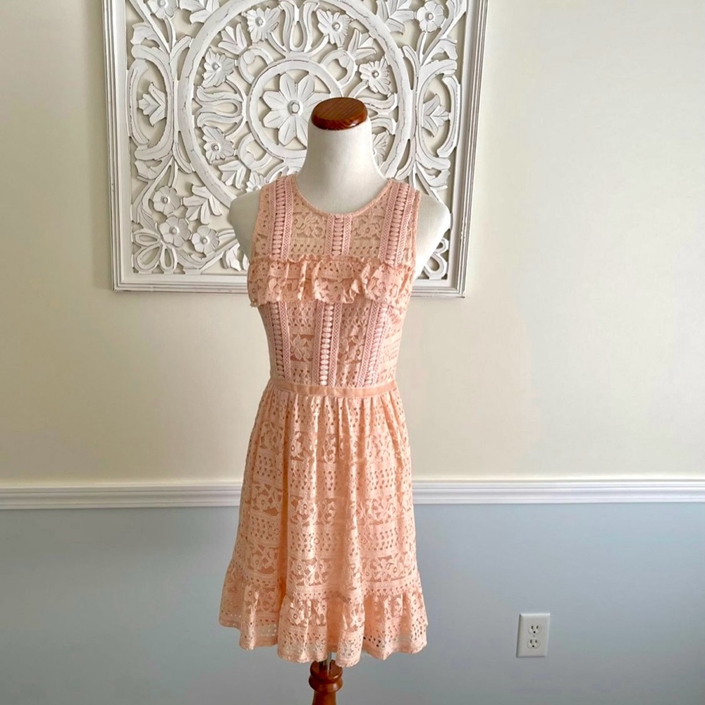 Lace Dress Disney Princess Size S Peach color Summer Cocktail Party Wedding